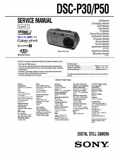 sony DSC-P50 sony DSC-P50 service manual